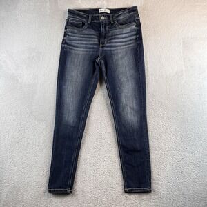 BKE Parker Universal Fit High Rise Ankle Skinny Distressed Jeans 27x26 Blue Dark